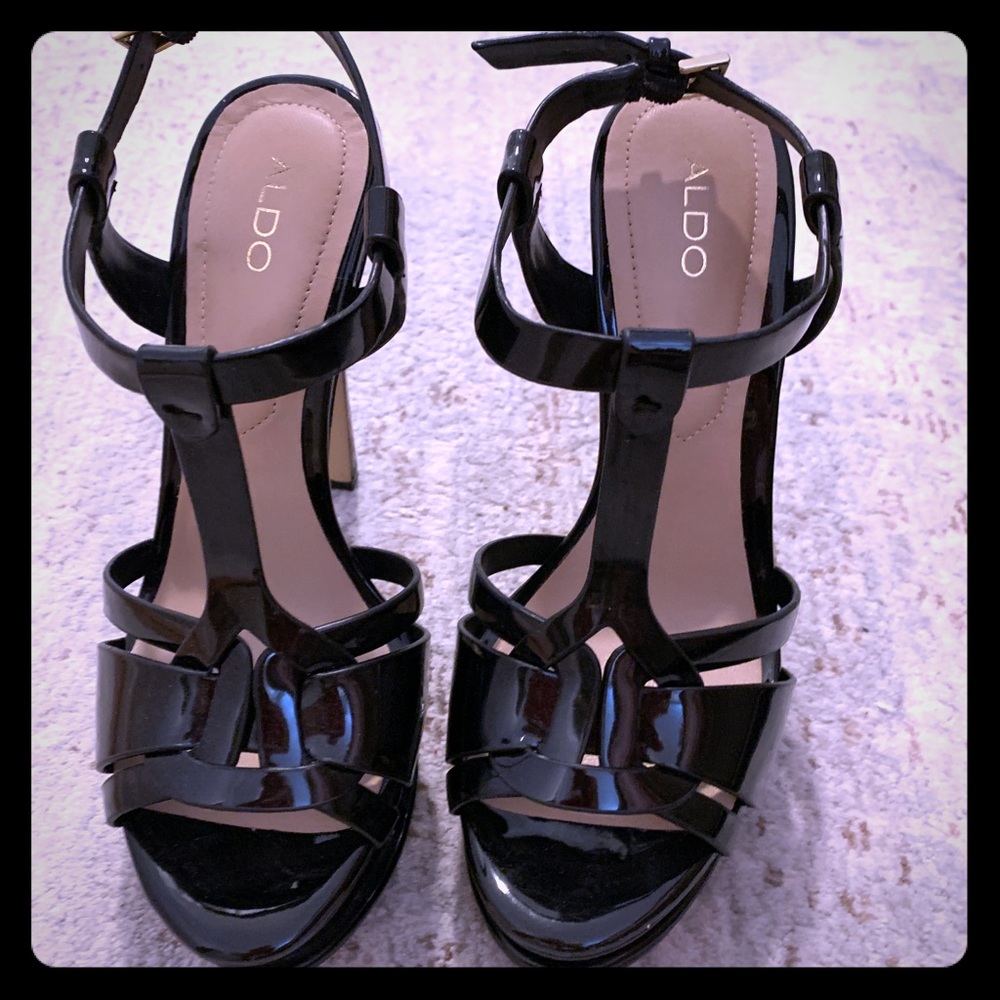 Black Chelly Platform Heels by Aldo